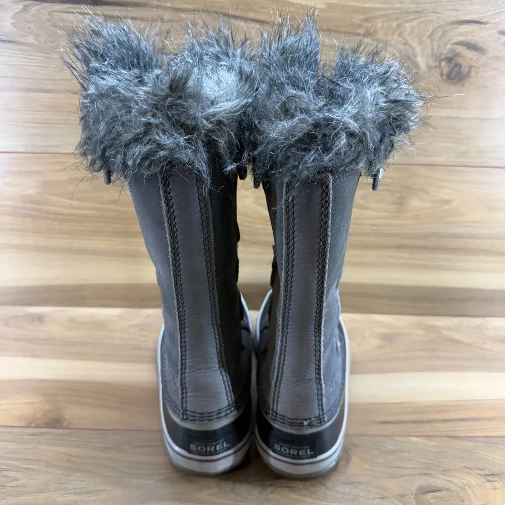Sorel Joan Of‎ Arctic Boots FLAW 6 Gray Suede Snow Faux Fur Winter Waterproof